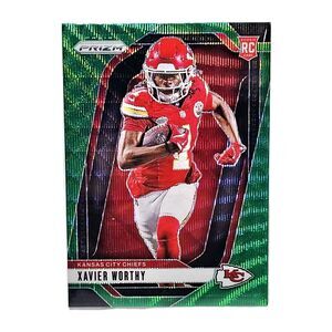 Xavier Worthy RC 2024 GREEN WAVE VARIATION Panini Prizm SSP #42 KC CHIEFS NM!